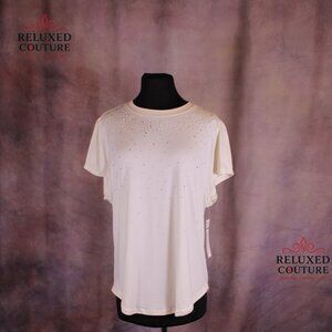 Cream HL Short Sleeve Blouse